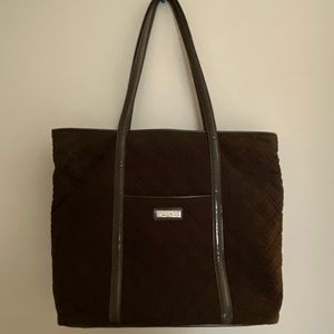 Vera Bradley Black Microfiber Solid Tote Purse